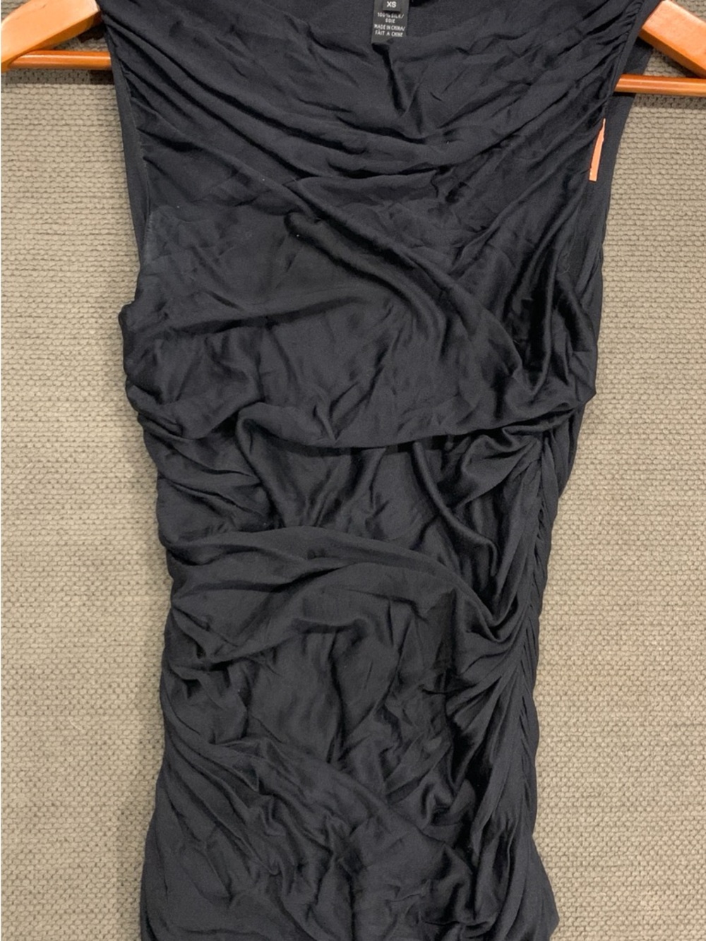 Black Ruched Sleeveless Top